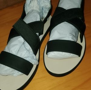 Lands end black sandals size 12.5